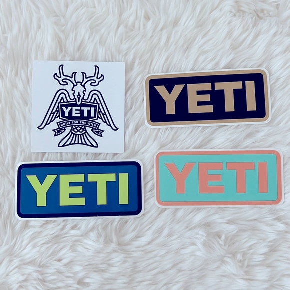 Yeti Accessories - 4 New YETI Water Bottle / Cooler Stickers